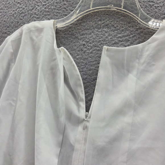 Cabi Womens Indulge Tunic Top Medium Ivory Layered V-Neck Lightweight Drape - Picture 5 of 13